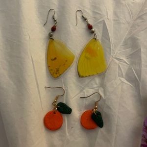 Earrings pack butterfly earrings real butterfly wings
